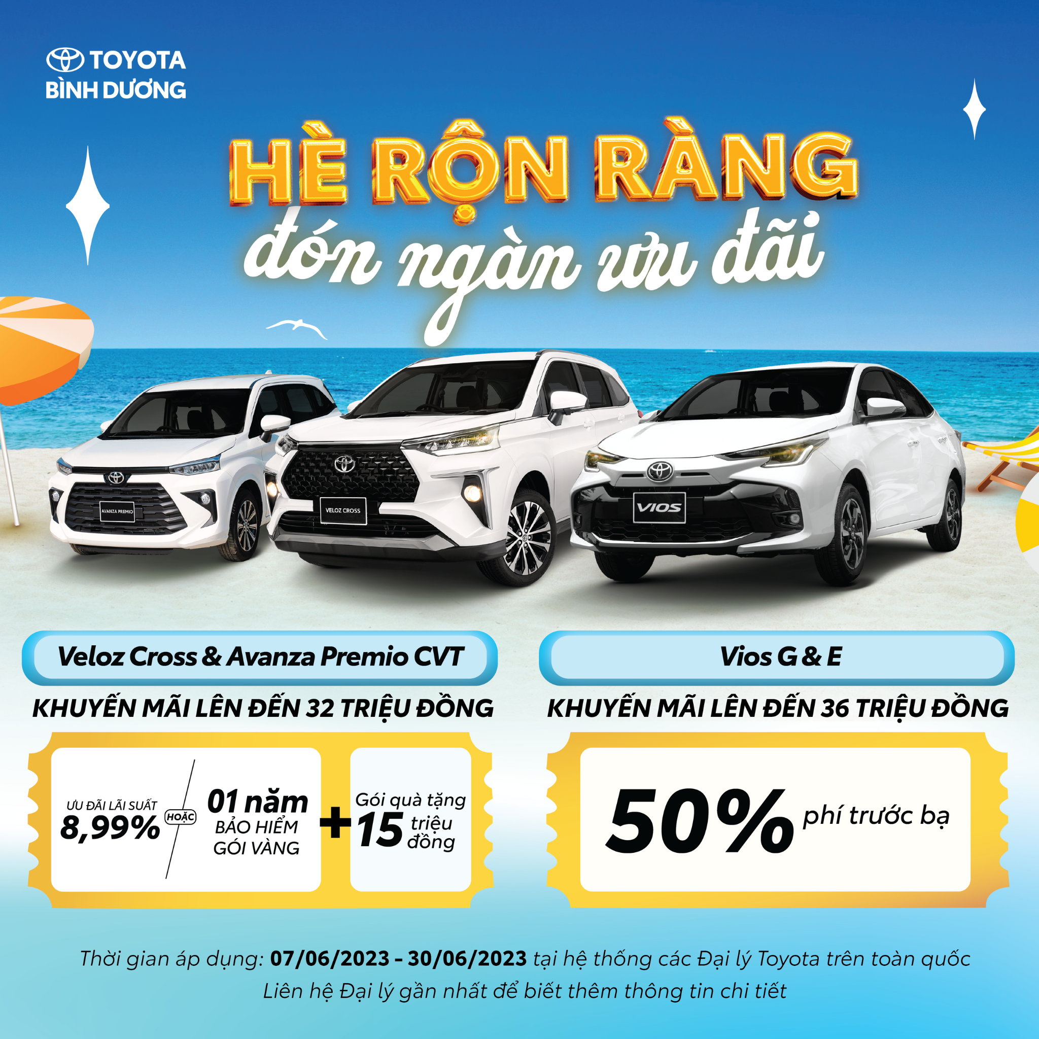 Xe Toyota giảm 50% lệ phí trước bạ trong tháng 6
